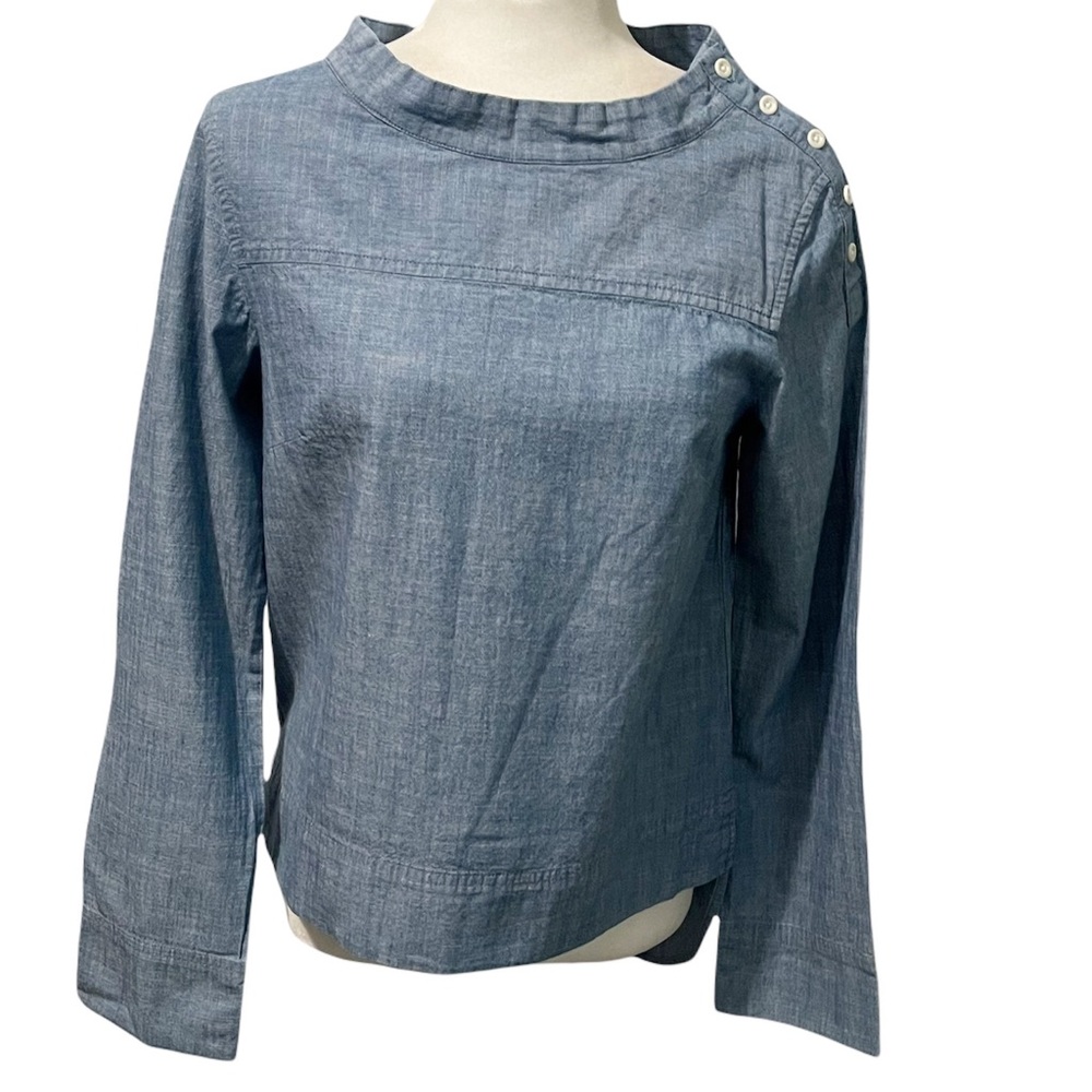 J. Crew High-Low Hem Denim Top